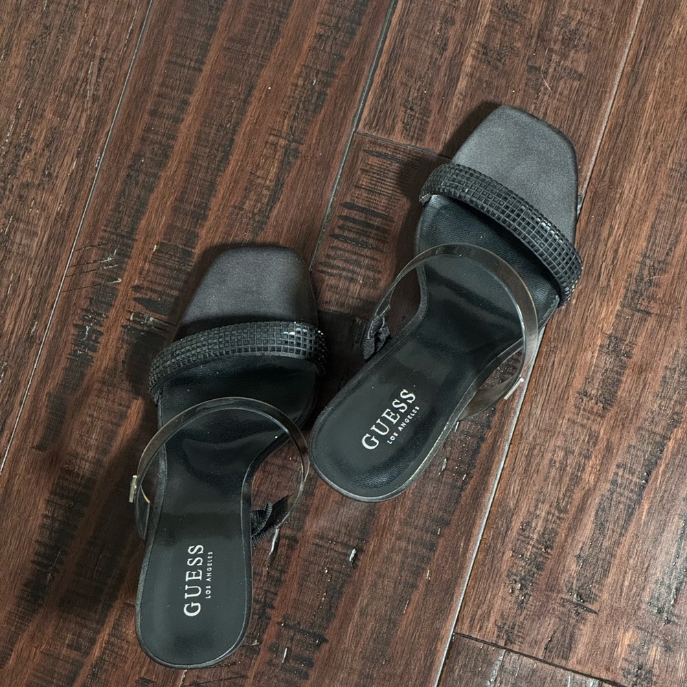 GUESS Black Women's Heeled Sandals - Picture 3 of 9
